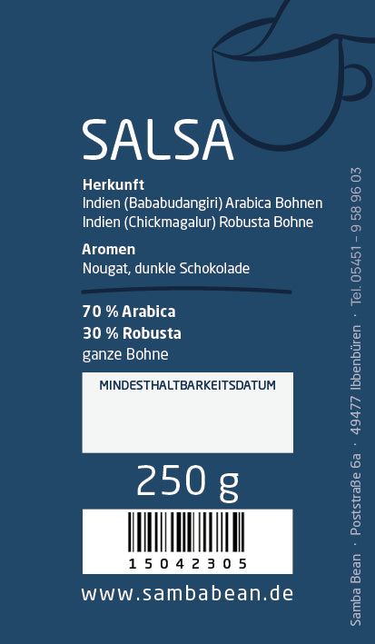 Salsa 70 % Arabica, 30 % Robusta
